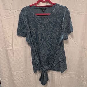 Simply Vera- Vera Wang, Patterned Top w/ Tie Detail- Size XXL